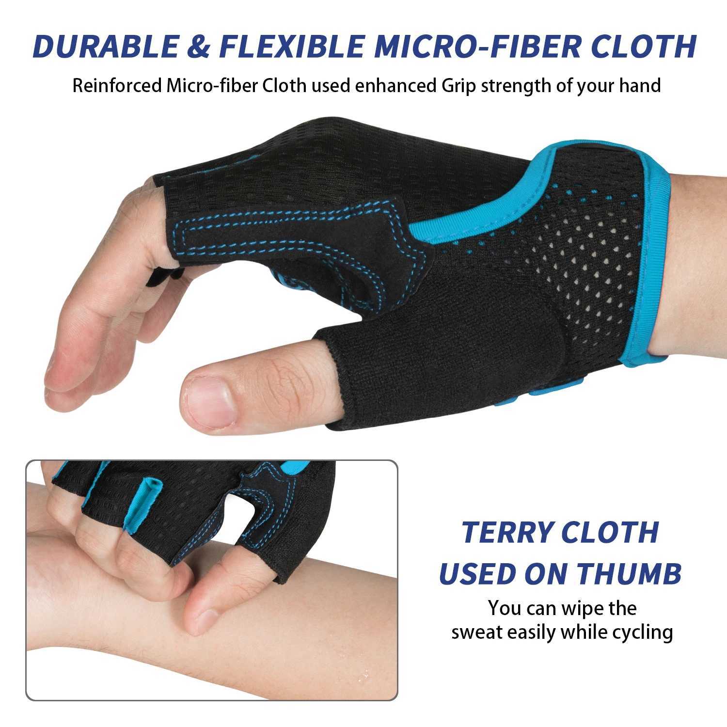 MOREOK Half Finger Bike Gloves 5MM Silicone Pads Bicycle Gloves Shock-Absorbing Non-Slip Mountain Cycling Gloves Y240914