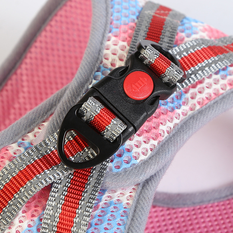 Camouflage Pet Harness Thickened Mesh Comfortable Breathable Adjustable Reflective Dog Harness and Leash Set, Fits Cats and Dogs