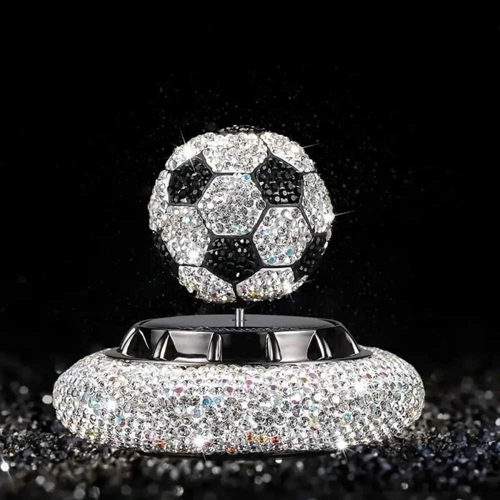 Car Air Freshener Football Shape Car Air Freshener Diamond-studded Non-toxic Metal Perfume Diffuser Universal Long Lasting Solar Power Car PerfumeL240
