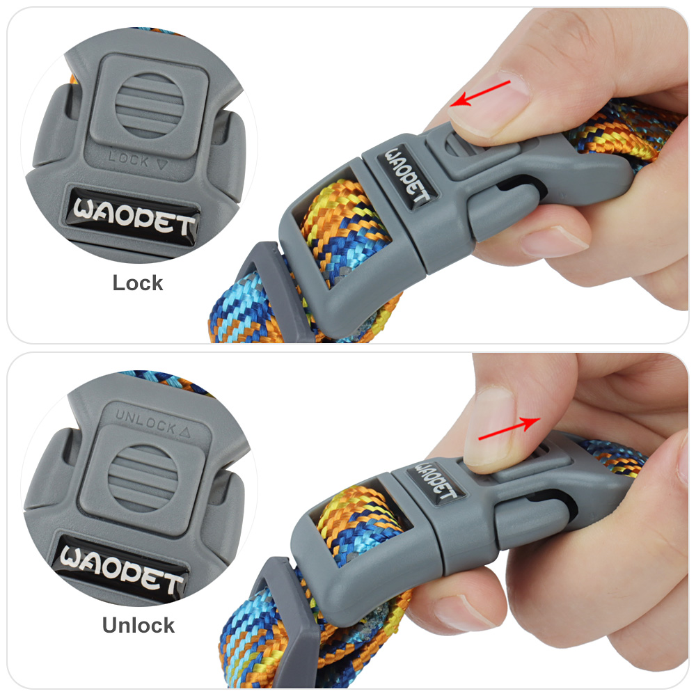 3M Reflective Dog Collars Adjustable Dog Collar Multi-Colored Stripe Nylon Pet Collars for Large & Medium Dogs Outdoor Adventure