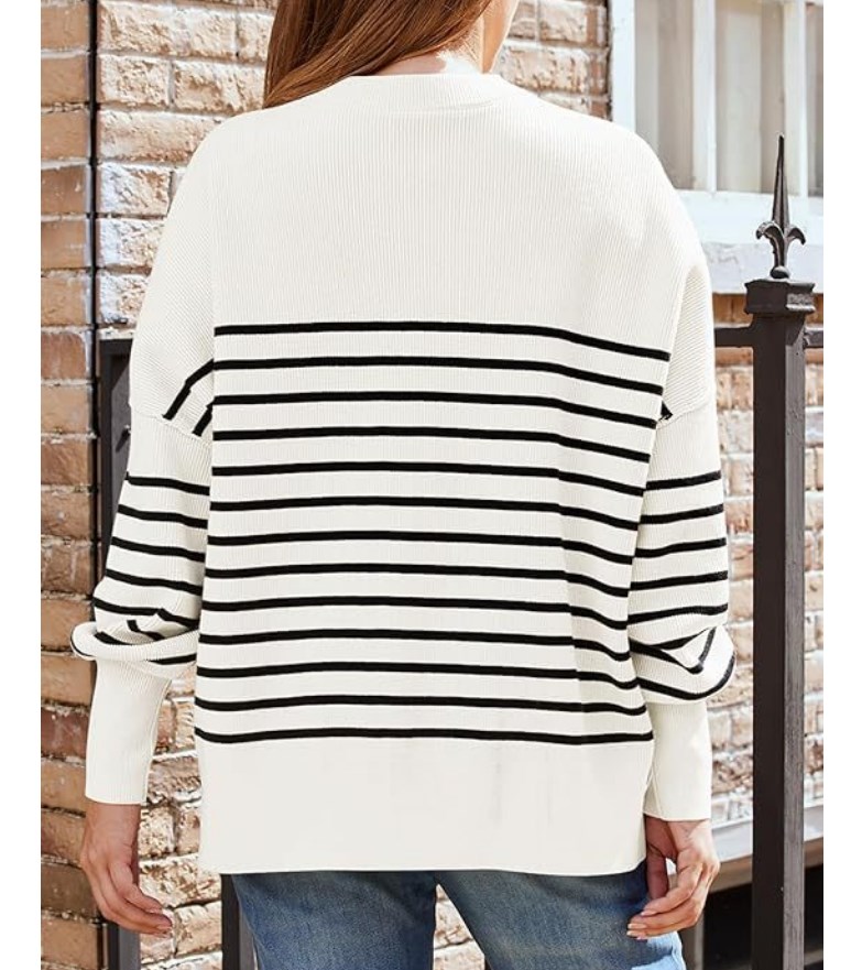 Women's Sweaters Round neck batwing long sleeved sweater autumn knitted side slit pullover