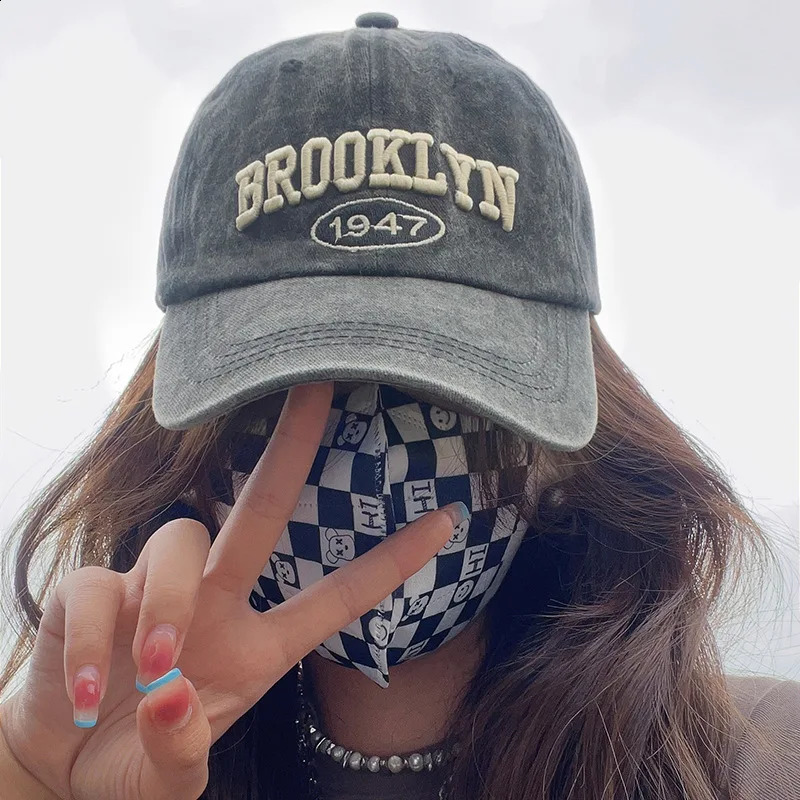 brooklyn Alphabet Baseball Cap Cowboy baseball cap 240906
