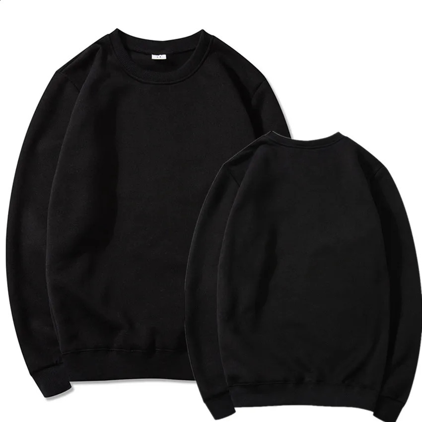 Fashion Casual Hoodie Basic crew Sweatshirts Loose Top Men Solid Color Hoodies Oversize Black Sweatshirt Tops 240910