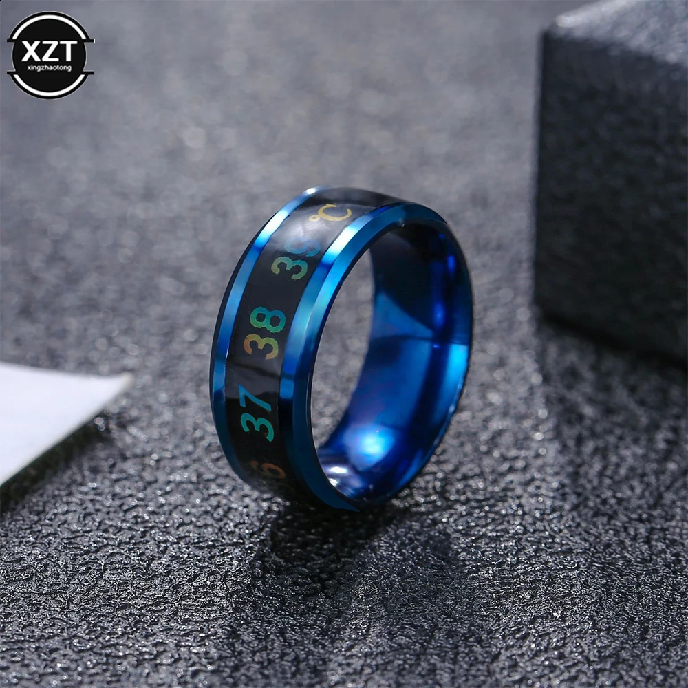 Temperature Ring Steel Emotion Feeling Intelligent Temperature Sensitive Rings for Women Men Waterproof Jewelry 240914