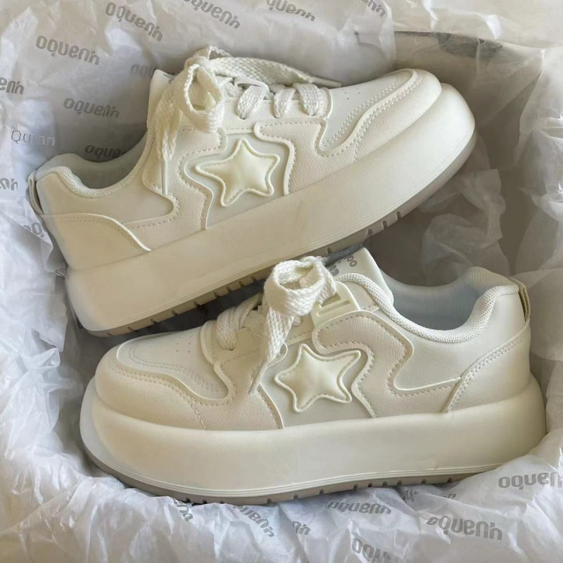 Thick Bottom Round Large Head Few Design Star Shoes Versatile Hong Kong Style High Street Casual Bread 4 b414f