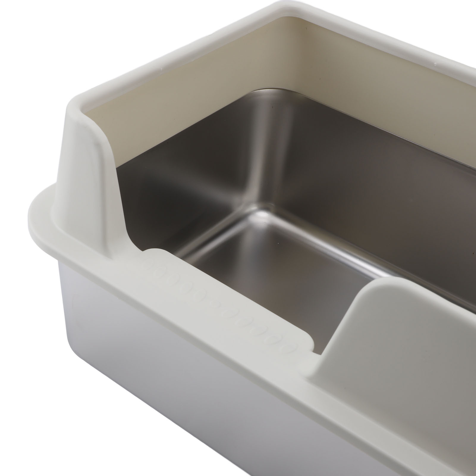 ​​Versatile Cat Litter Box Splash Proof ​Stainless Steel Car Litter Pan High Capacity Cat Toilet With Scoop