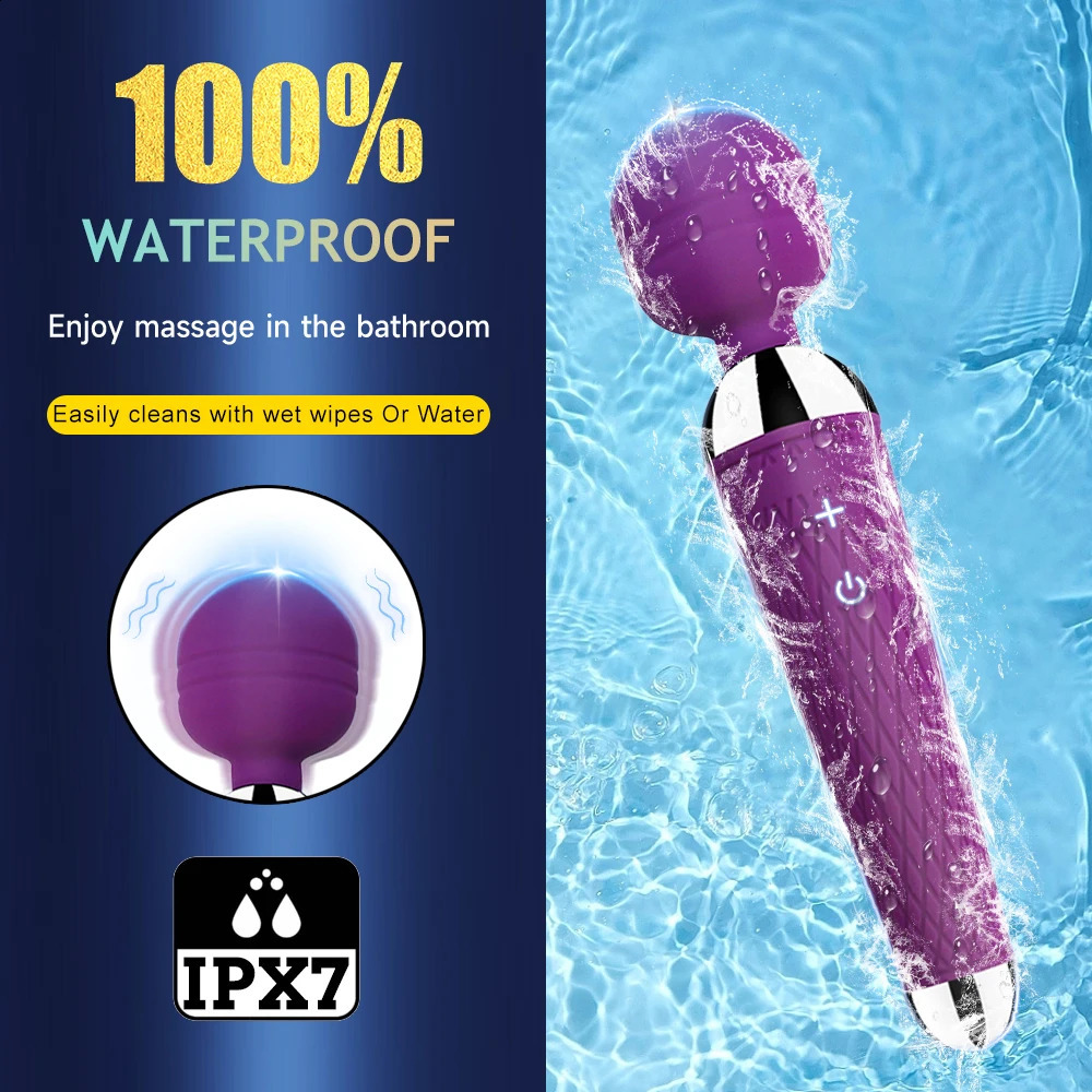 Powerful Oral Clit Vibrators USB Charge Av Magic Wand Vibrator Anal Massager Adult Sex Toys For Women Safe Silicone Sex Product 240914