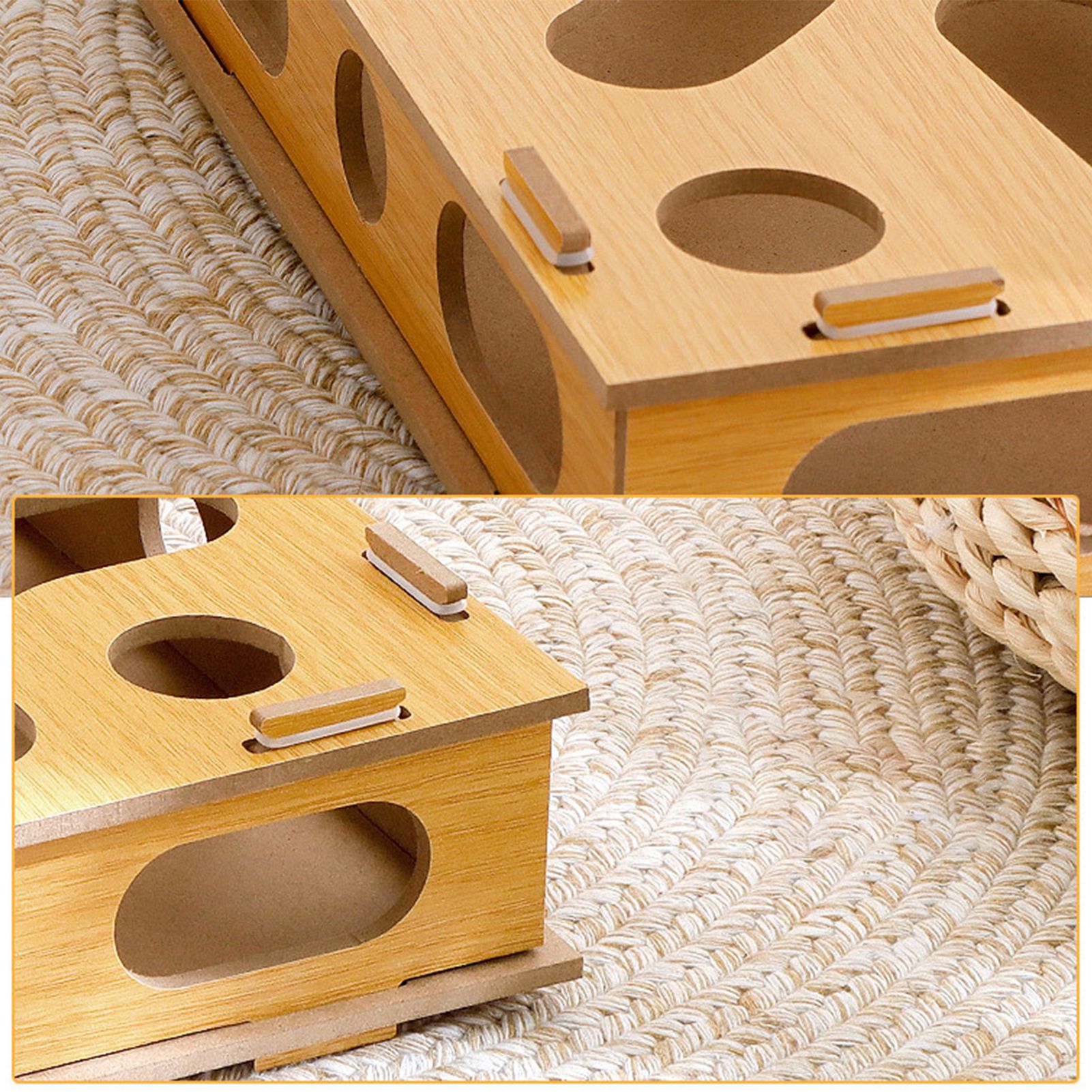 Cat Toy Puzzle Box, Claw Grinding, Interactive, Interesting Cat Game, Teasing Stick and Bell Ball