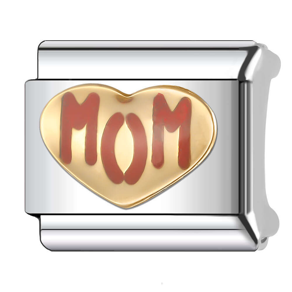 New Women's Gift My love baby Bead Italian Charms Links Bangle Beads Fit 9mm Stainless Steel Bracelet Making DIY For Women Fashion Jewelry