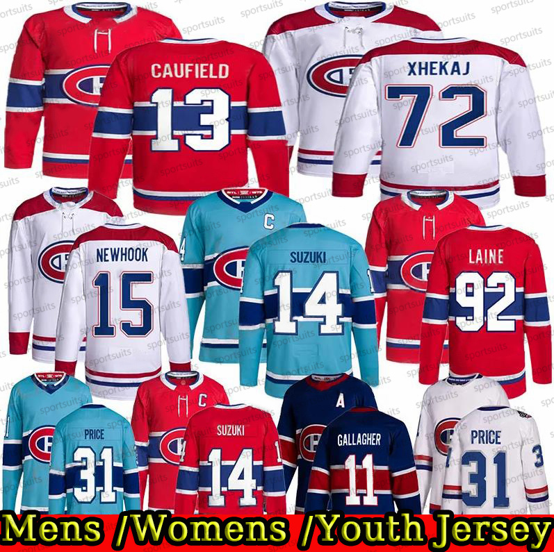 #14 Nick Suzuki montreal hockey jersey #22 Cole Caufield #8 Mike Matheson #77 Kirby Dach #35 Sam Montembeault #20 Juraj Slafkovsky #31 Carey Price canadiens jerseys youth