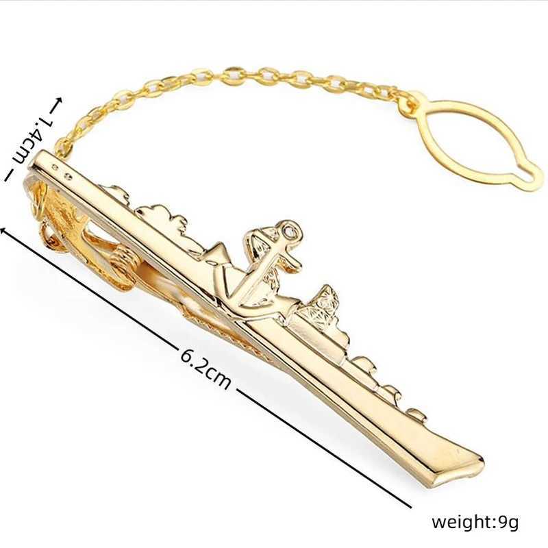 High quality mens and womens tie clips classic metal Ship anchor model clips shirt accessories jewelry giftsX240914