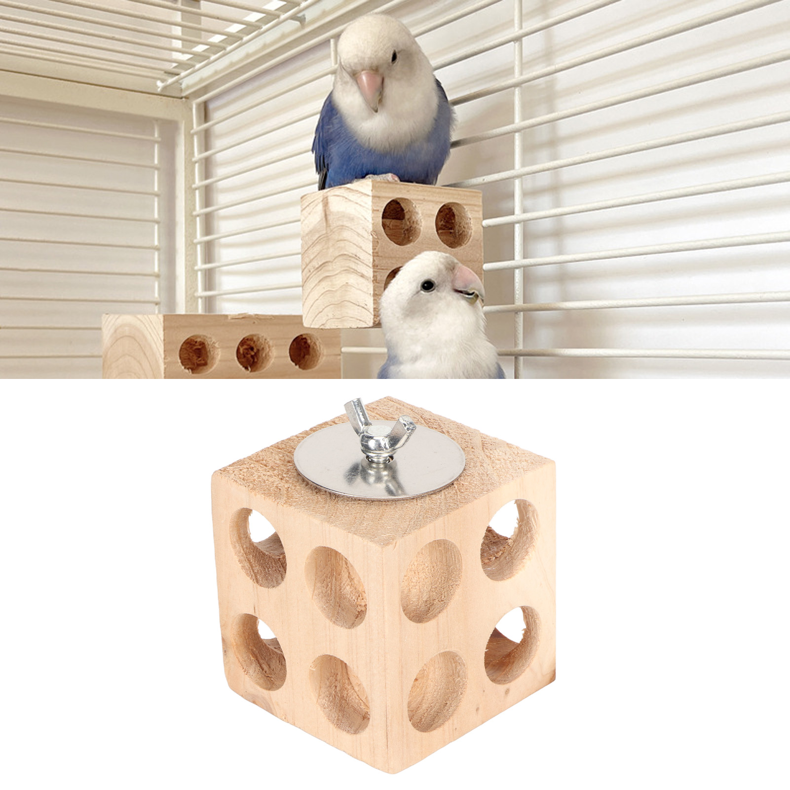 Bird Block Toy Foraging Shredding Wooden Parrot Block Chewing Toy For Lovebirds Cockatiels Budgies