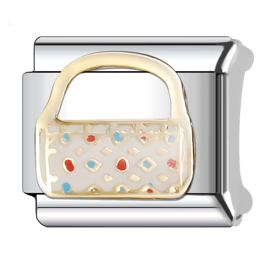 New Women's Gift Lipstick bag crown Bead Italian Charms Links Bangle Beads Fit 9mm Stainless Steel Bracelet Making DIY For Women Fashion Jewelry