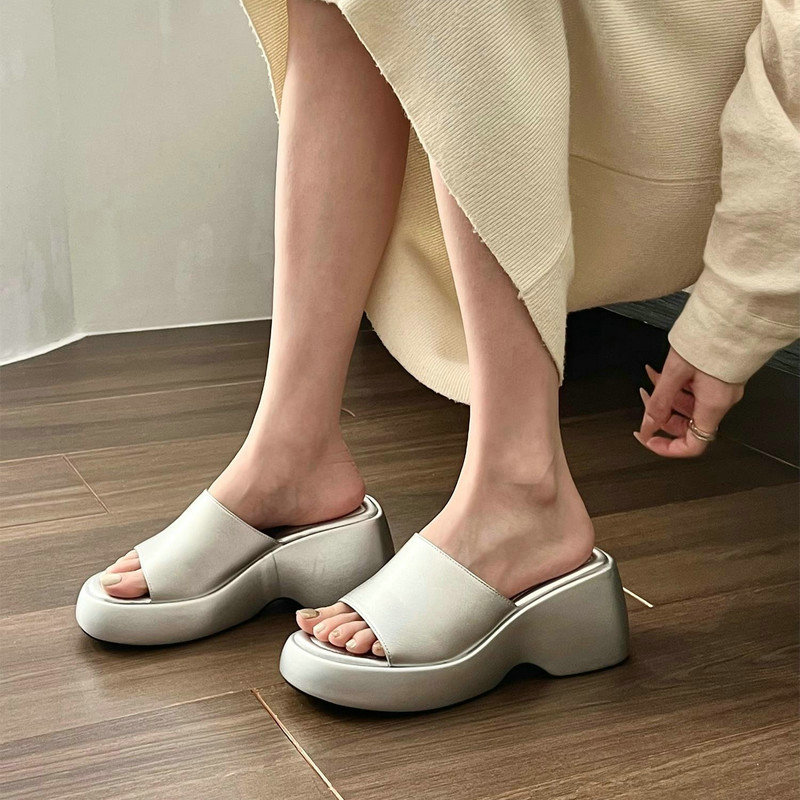 White 2024 Sandals Women's Summer High Heel Platform Slippers 13f3