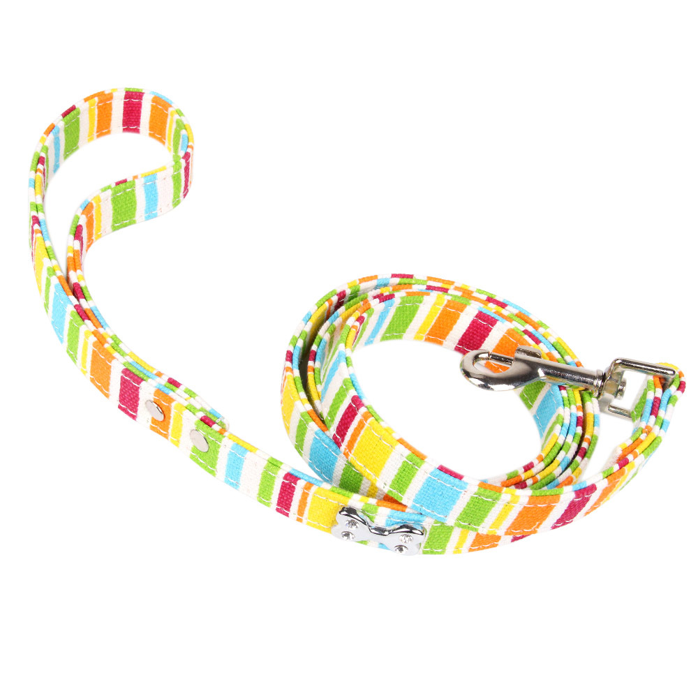 Colorful Pet Leash Canvas Strong & Durable Colorful Small and Medium Dog Pet Leash for Dog Walking and Outdoor Training Running