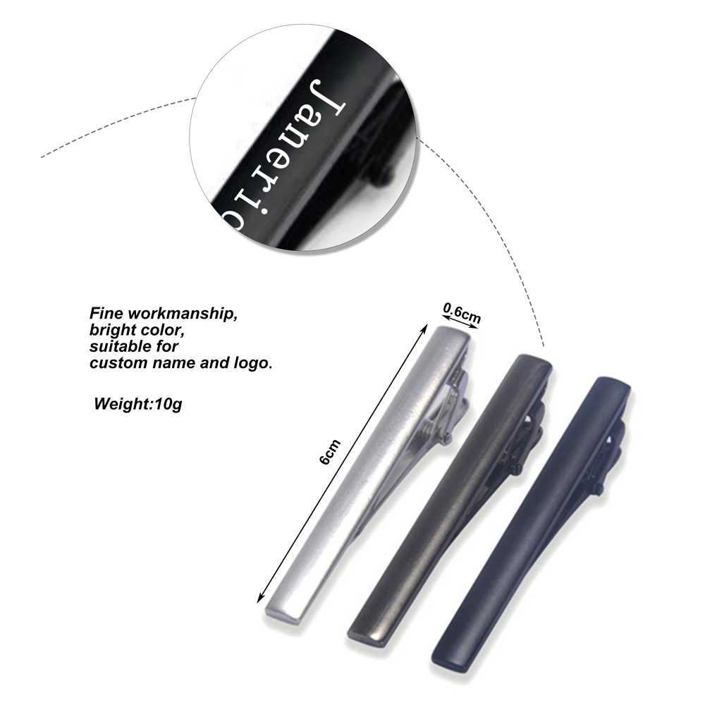 Dropshipping Personalized 6*0.6CM Customized DIY Laser Tie Clips Metal Fashion Clasp Practical Necktie Clasp Gifts For MenX240914