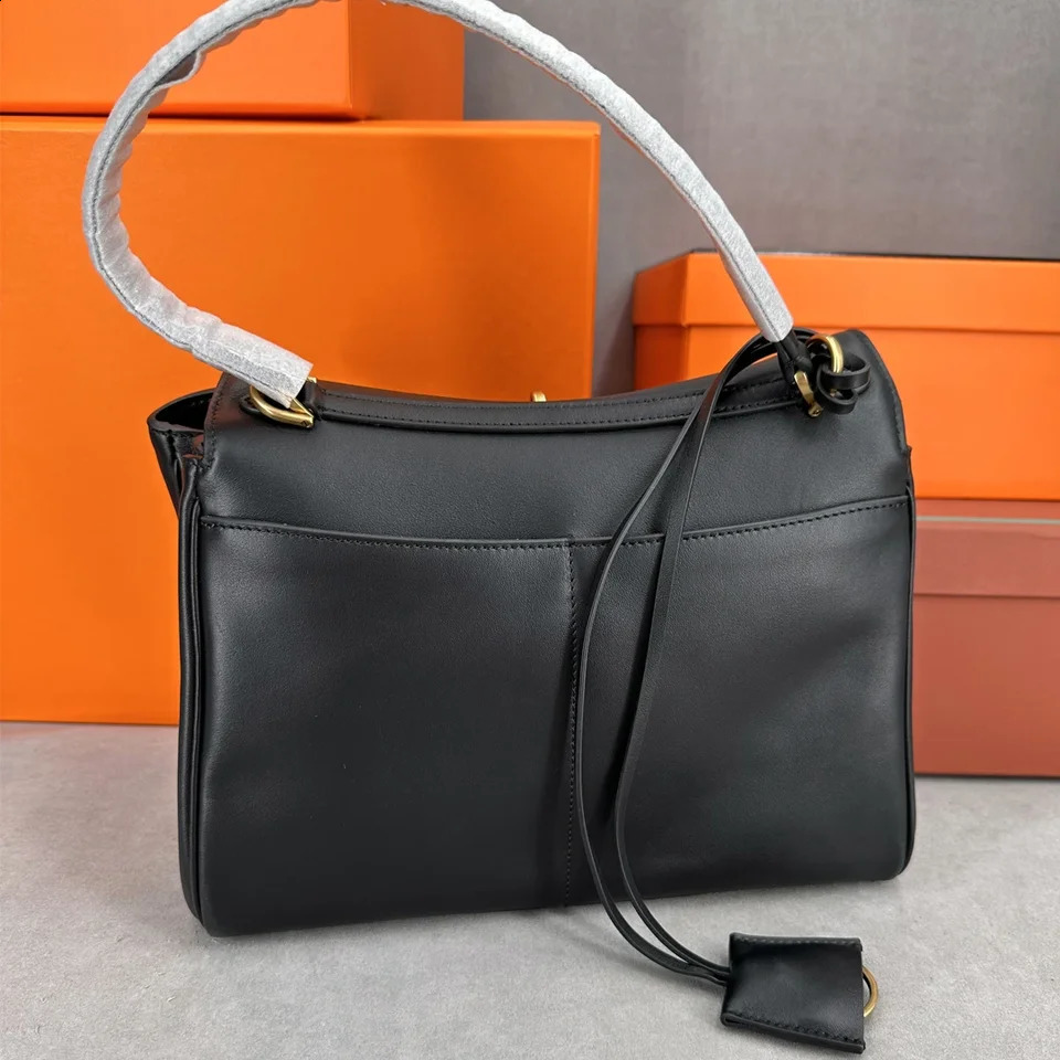 27cm genuine leather womens bag large capacity soft top layer denim shoulders cross body highend fashion 240913 69ee
