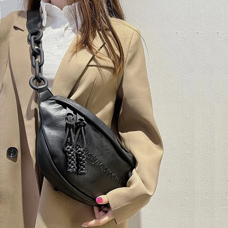 Women Chest Leather Shoulder Bags for Ladies Belt Bag Female Waist Pack Funny Pac Phone Walle 240913 4577 4