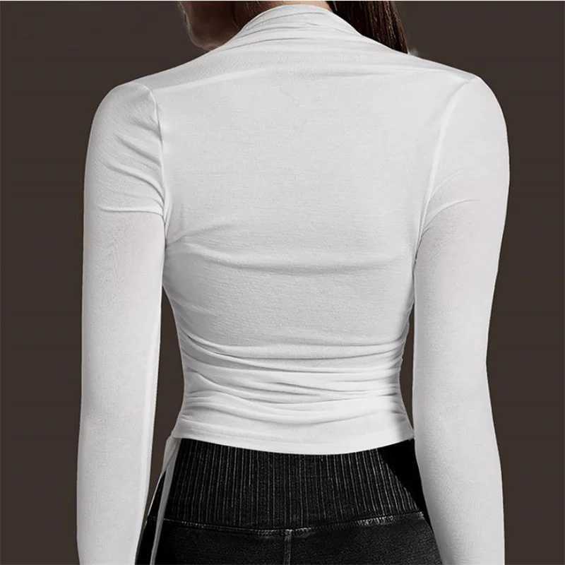 Sexy Neck Tight Fit Women Fitness Top Soft Long Sleeve Yoga Shirt Stretchy Sport T-shirts Lightweight Workout Clothes for Gym M240914