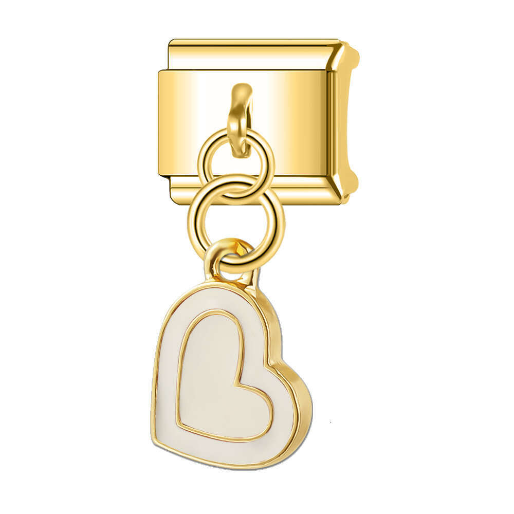 New Women's Gift heart pendant Italian Charms Links Bangle Beads Fit 9mm Stainless Steel Bracelet Making DIY For Women Fashion Jewelry