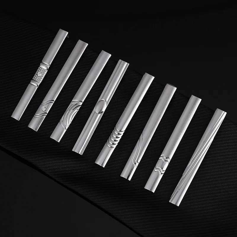Classic 5cm Short Mens Tie Clip Silver Color Metal Tie Clips For Men Shirt Tie Pin Formal Business Necktie Bar Wedding GiftsX240914