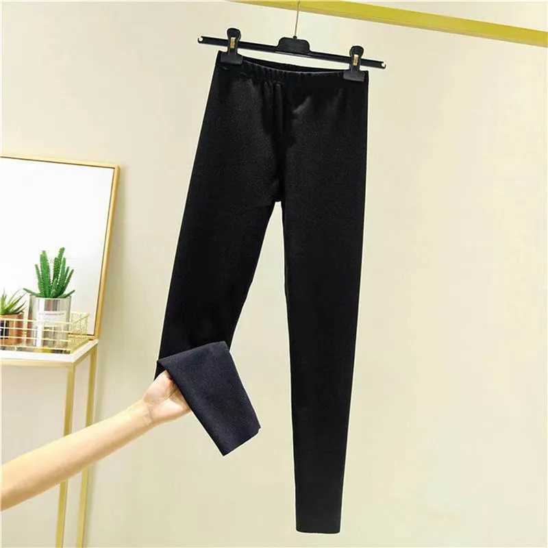 Pants Winter Leggings Women Thin Plush For Women Leggings Thermo Soild Warm Trousers Thermal Double Sided Brushed Ladies PantX240914