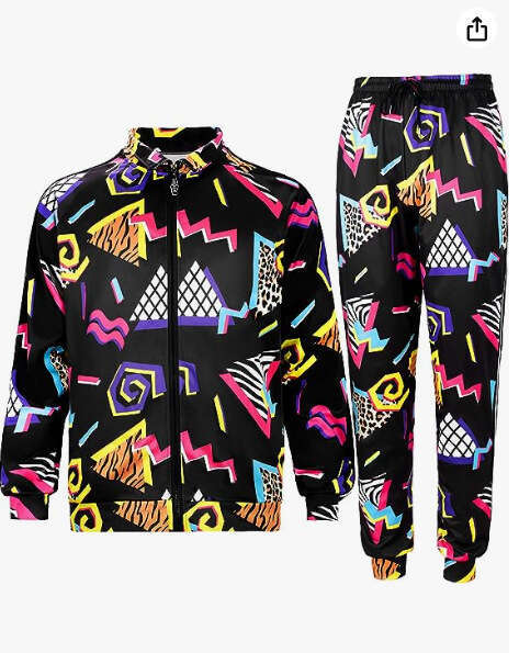European men's casual sports with 3D digital printing long sleeved pants and zippered shirt set