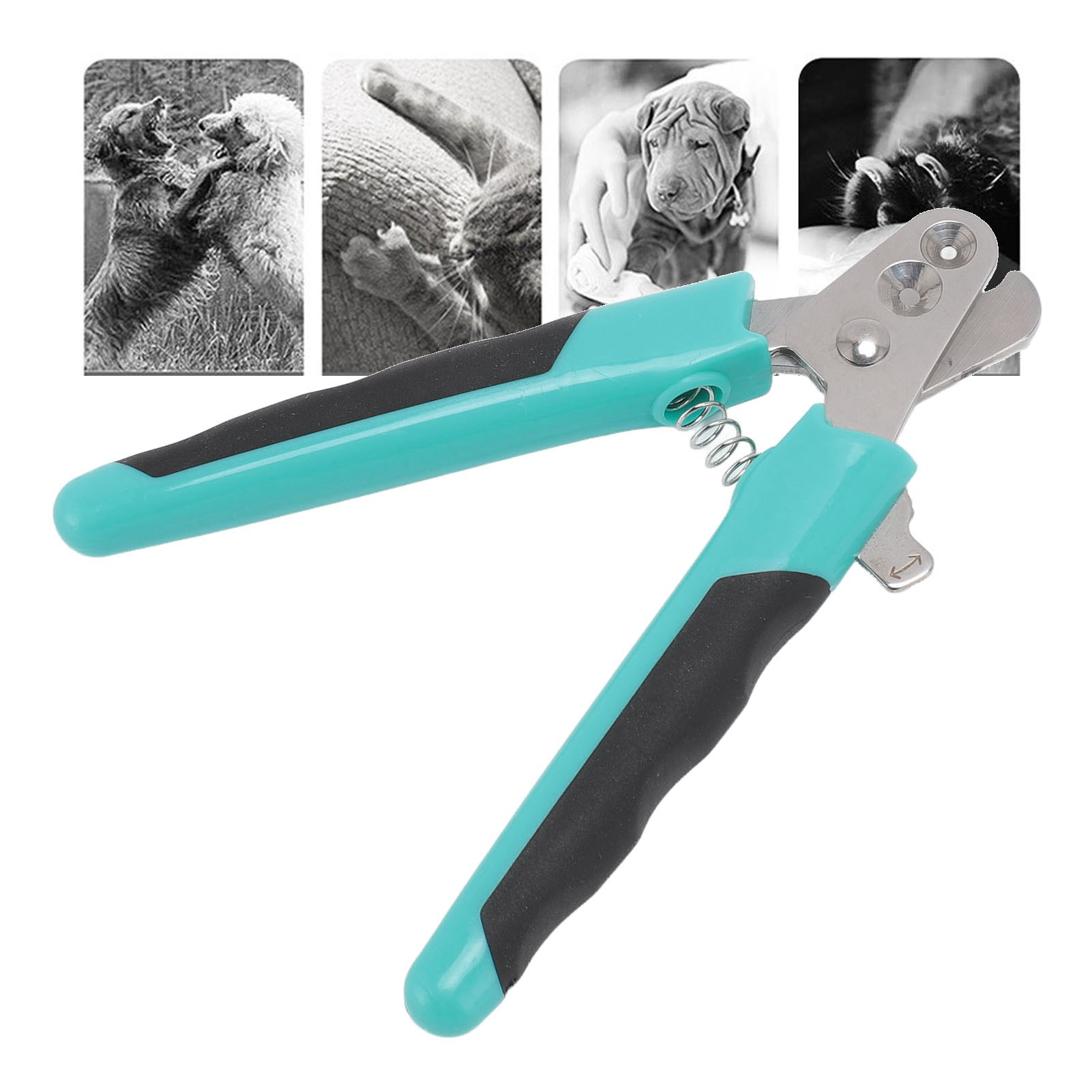 Pet Nail Clippers with Double Round Holes, Stainless Steel Blades, Ergonomic Pet Claw Trimmer for Cats and Dogs, Kittens