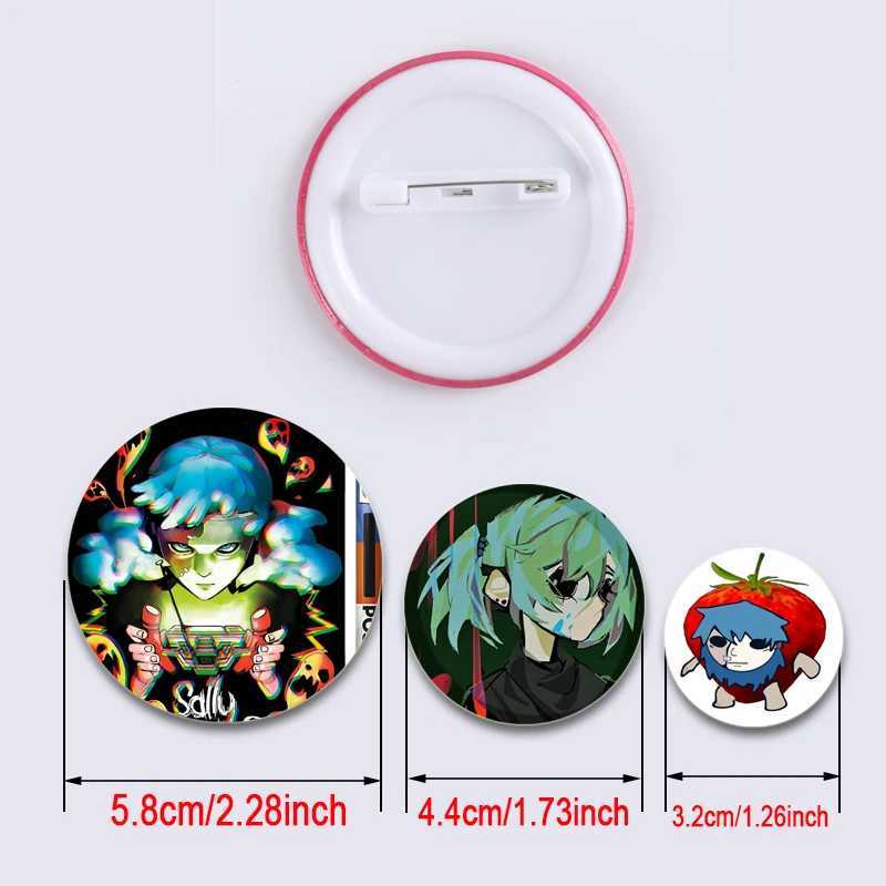 Sally Face HD Print Cartoon Brooches Horror Suspense Puzzle Game Badge Round Display Lapel Pins Jewelry Gift AccessoryX240914