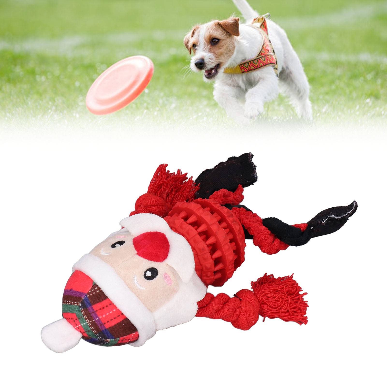 Dog Christmas Toys Funny Interactive Educational Holiday Theme Cute Dog Chew Bite Squeaky Toys For Pets