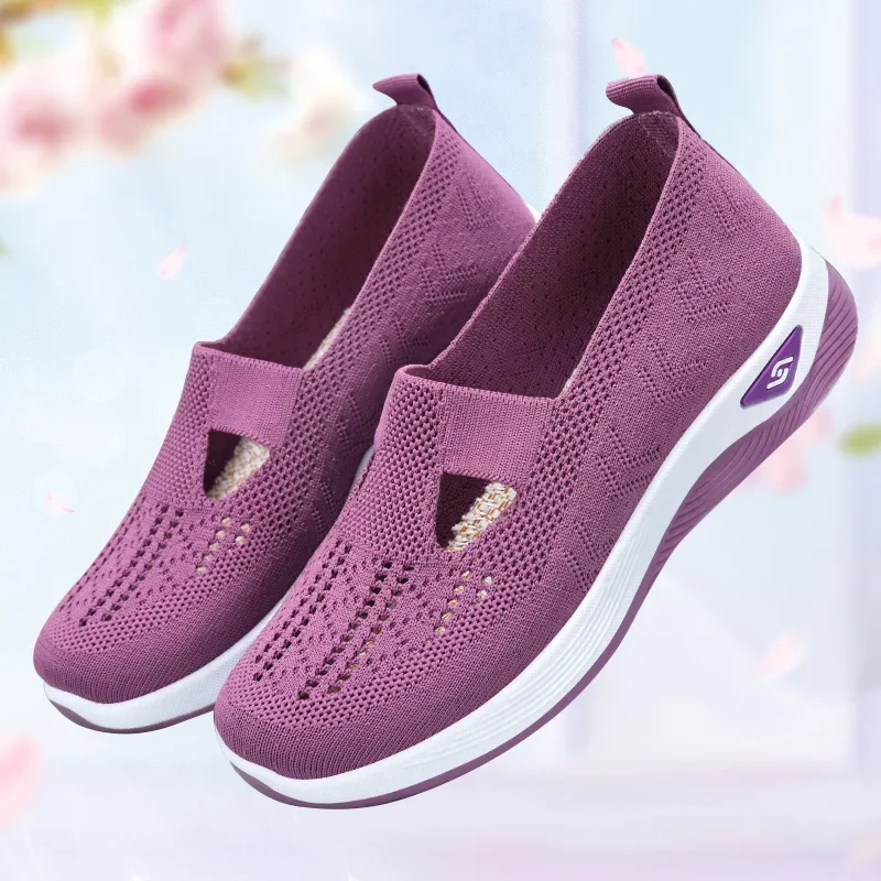 Sneakers for Cut-out Women 2024 - Breathable Slip-on Walking Shoes 4 Slipon