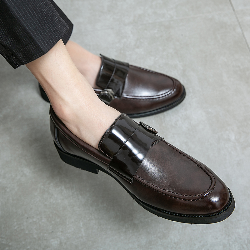 Italian 2023 Dress Men's Wedding Party High Quality Slip-on Leather Casual Loafers for Men Business Formal Designer Flat Shoes 6eb9