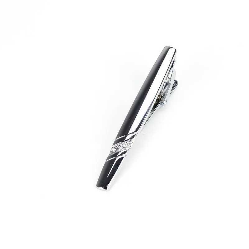 Tie Clip For Men Classic Meter Tie Clips Copper Tie Bar Quality Enamel Tie Collar Pin Crystal Business CorbataX240914