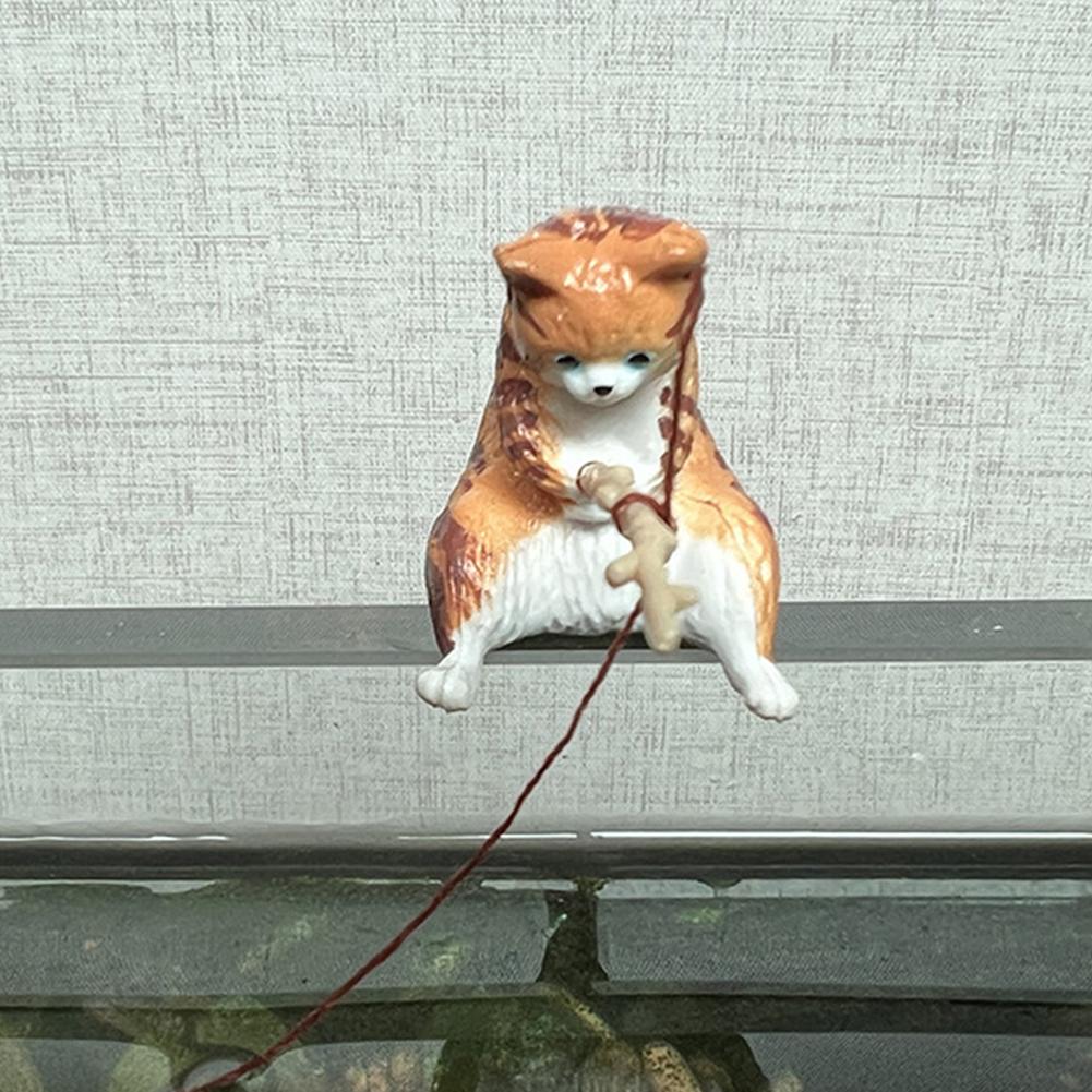 Cute Cat Figurines Aquarium Ornament Fish Tank Decoration for Aquarium Fish Tank Landscaping Decoration