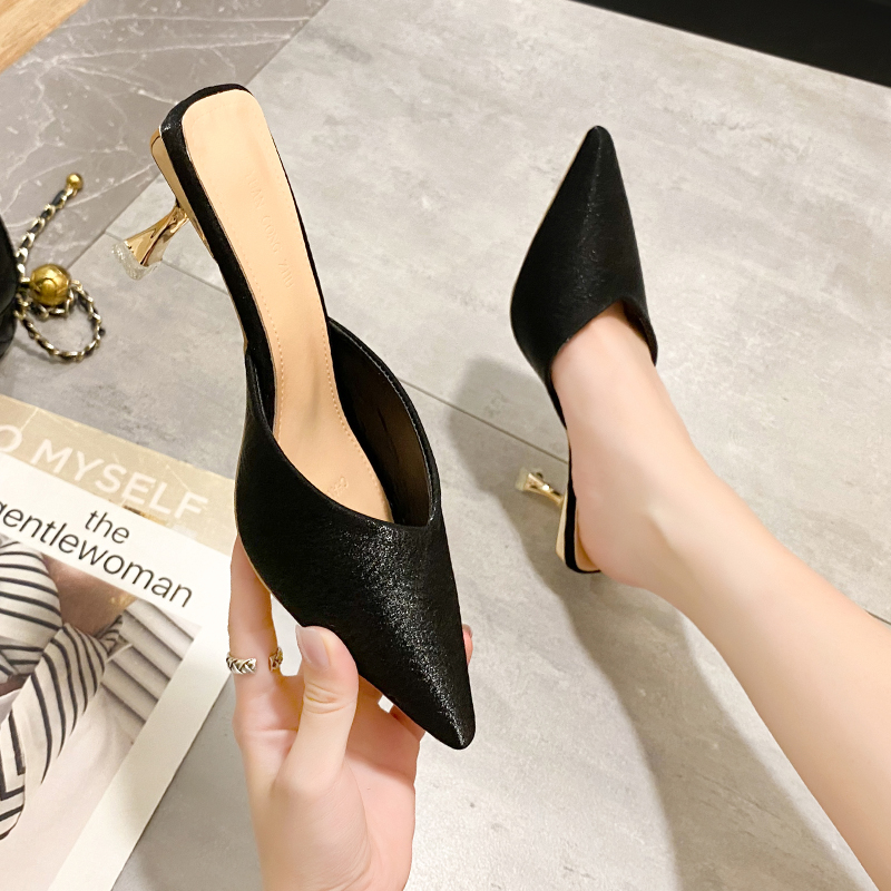 Beach Women's Shoes Trends Womens Pointed-Toe High Heel Pumps Ladies Designer Heels Mules Slippers 4d79 s