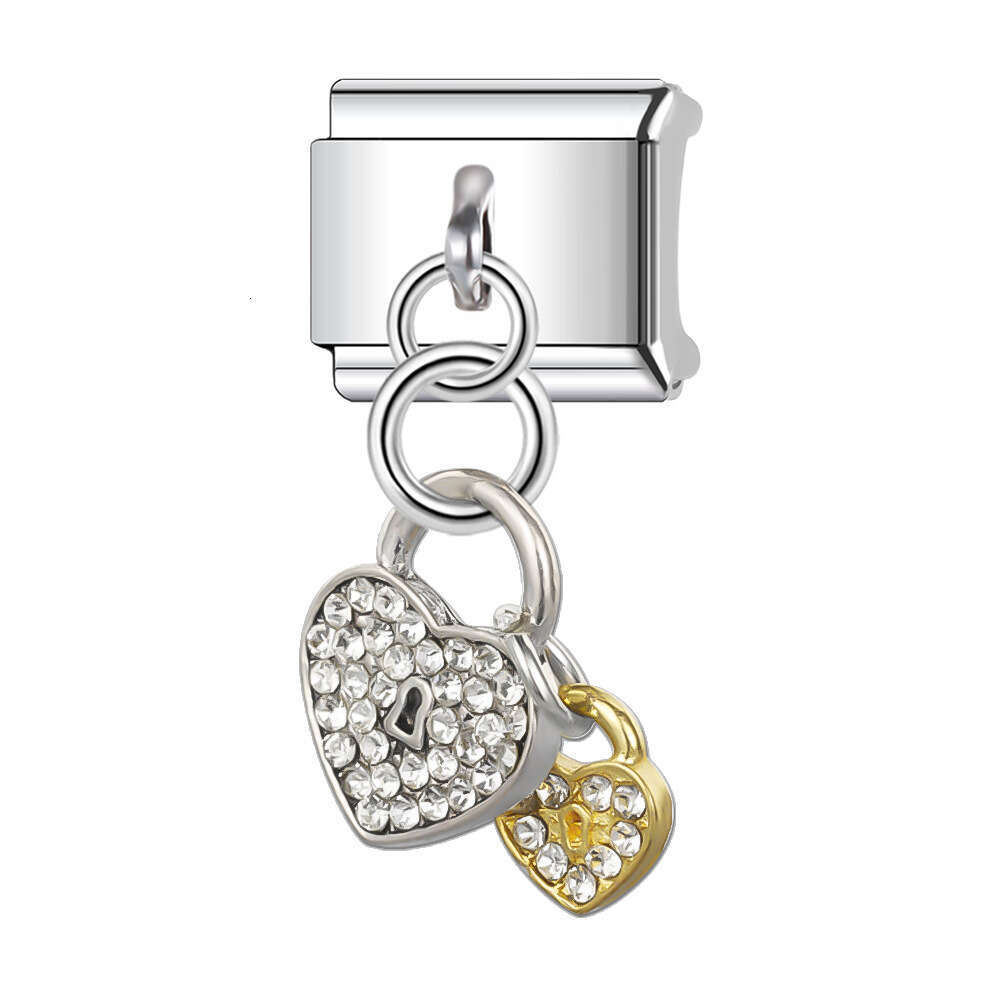 New Women's Gift heart Pet Claws pendants Italian Charms Links Bangle Beads Fit 9mm Stainless Steel Bracelet Making DIY For Women Fashion Jewelry