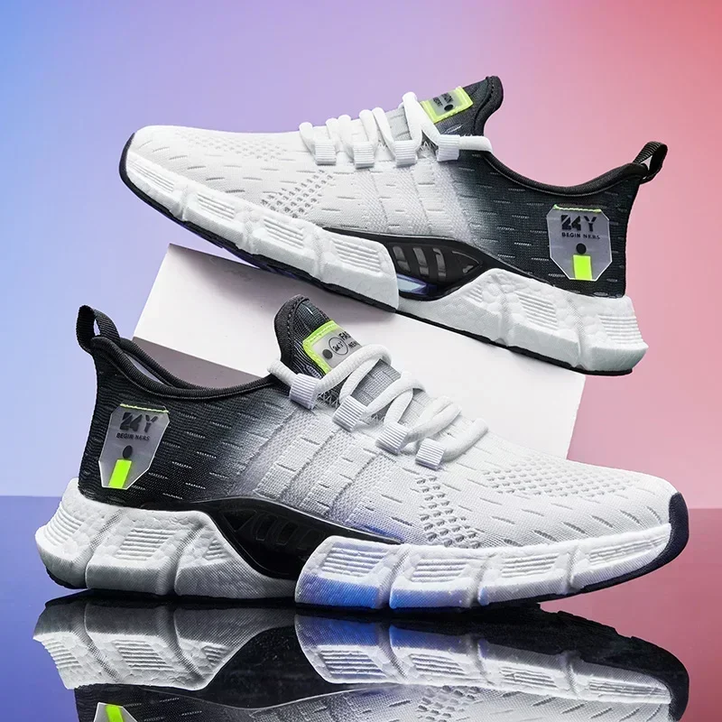Fashion Men Lightweight Breathable Sneakers Vulcanize Casual Shoes Mesh Comfortable Outdoor Jogging Runnning Sport Shoes Zapatos