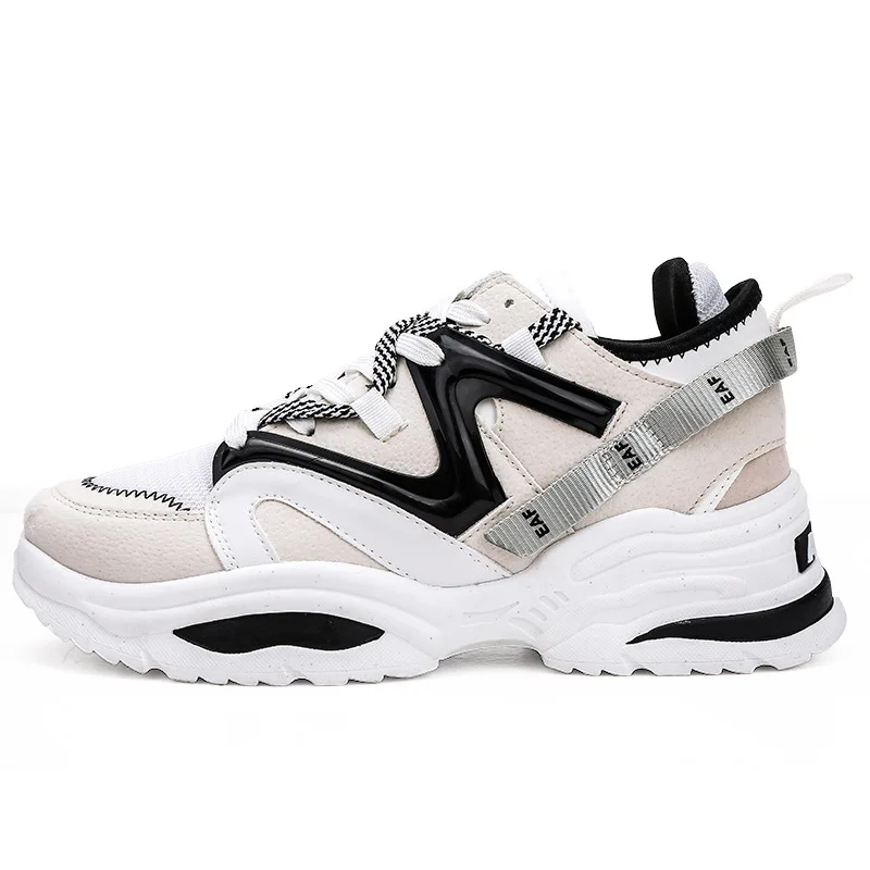 Man's Sneakers Chunky Wedge Dad Shoes Fashion Couple INS Hot Harajuku Style Lace-Up Mesh Platform Sneakers Brand Men Shoes