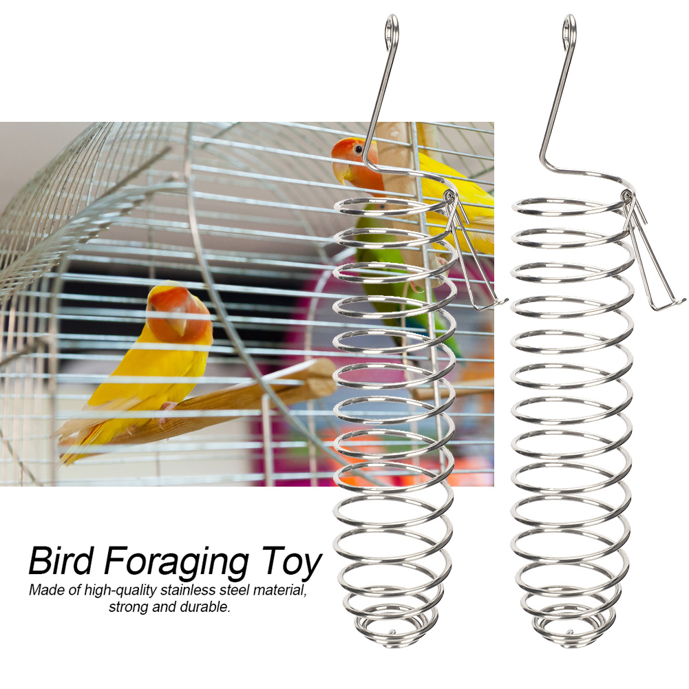2Pcs Stainless Steel Bird Parrot Safety Lock Buckle Feeding Device Foraging Food Basket
