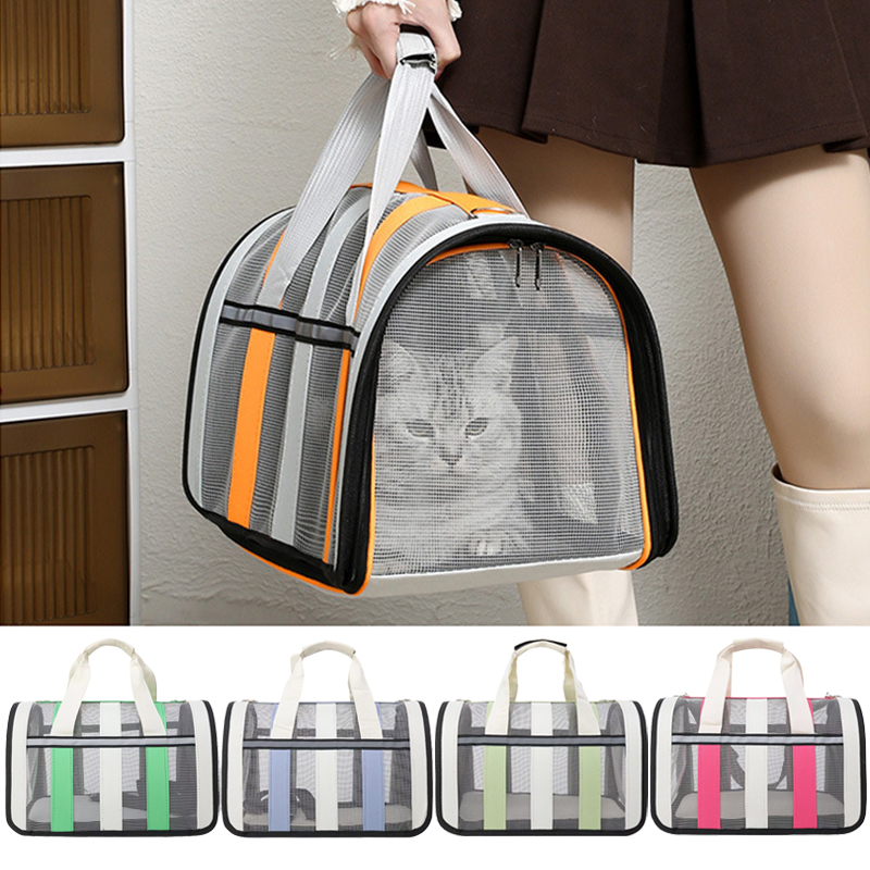 Pet Carrying Bag Outing Portable Cat Dogs Handbag foldable small to medium dog cage mesh handbag