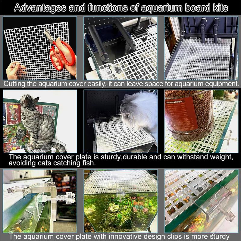 Fish tank anti jump net invisible anti jump net sea tank anti escape cover net cover fixed Aquarium Separation Plate