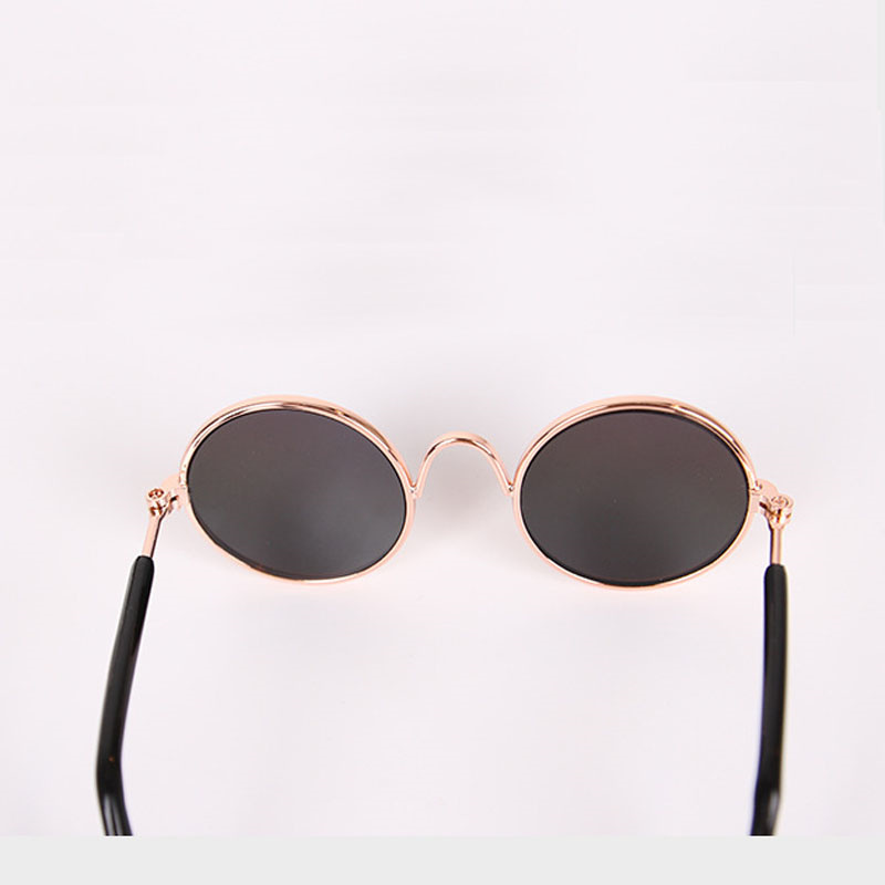 Cat Retro Pet Round Metal Sunglasses Puppy Funny Cosplay Glasses Doll Photo Props Eyewear Costume for Small Medium Dogs Free shipping
