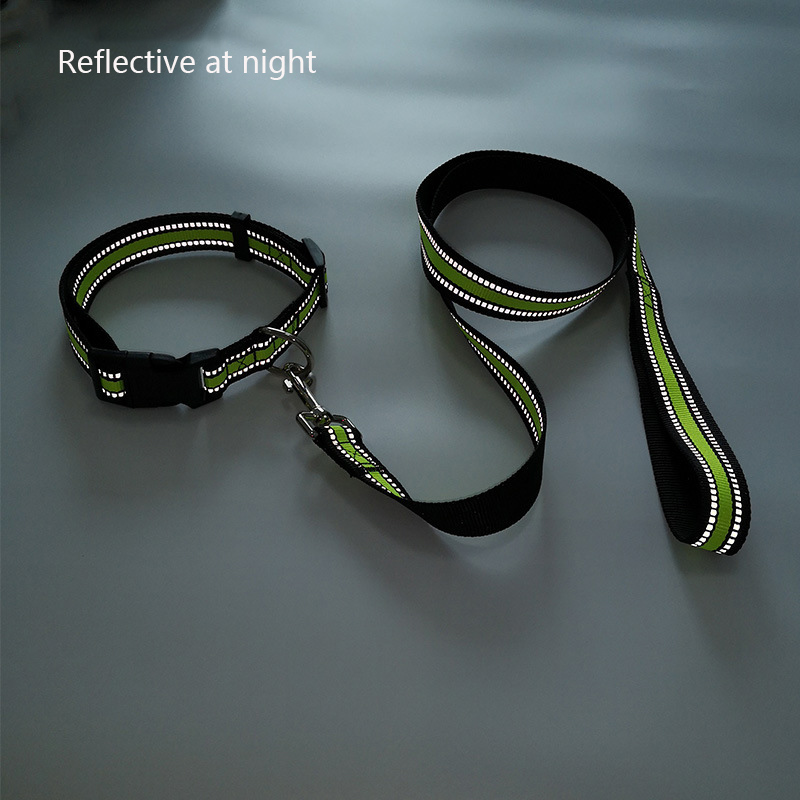 Dog Collar Night Reflective Dog Collar Pet Supplies Puppy Cat Collar Nylon Adjustable with Metal D Ring Durable Pet Accessories