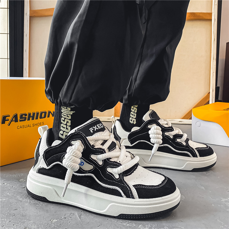 Fashion 2024Men Running Street Hiphop Skateboard Shoes Chunky Comfy Soft Casual Sneakers Men Tenis New Mascuo Footwear Male 4d2c
