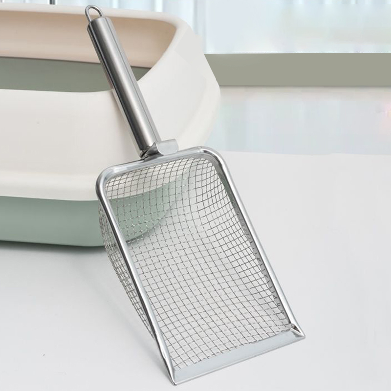 Stainless Steel Mesh Cat Litter Scoop Durable Litter Cleaner Corner Shovel Litter Shovel Pet Cleaning Tool Cat Supplies