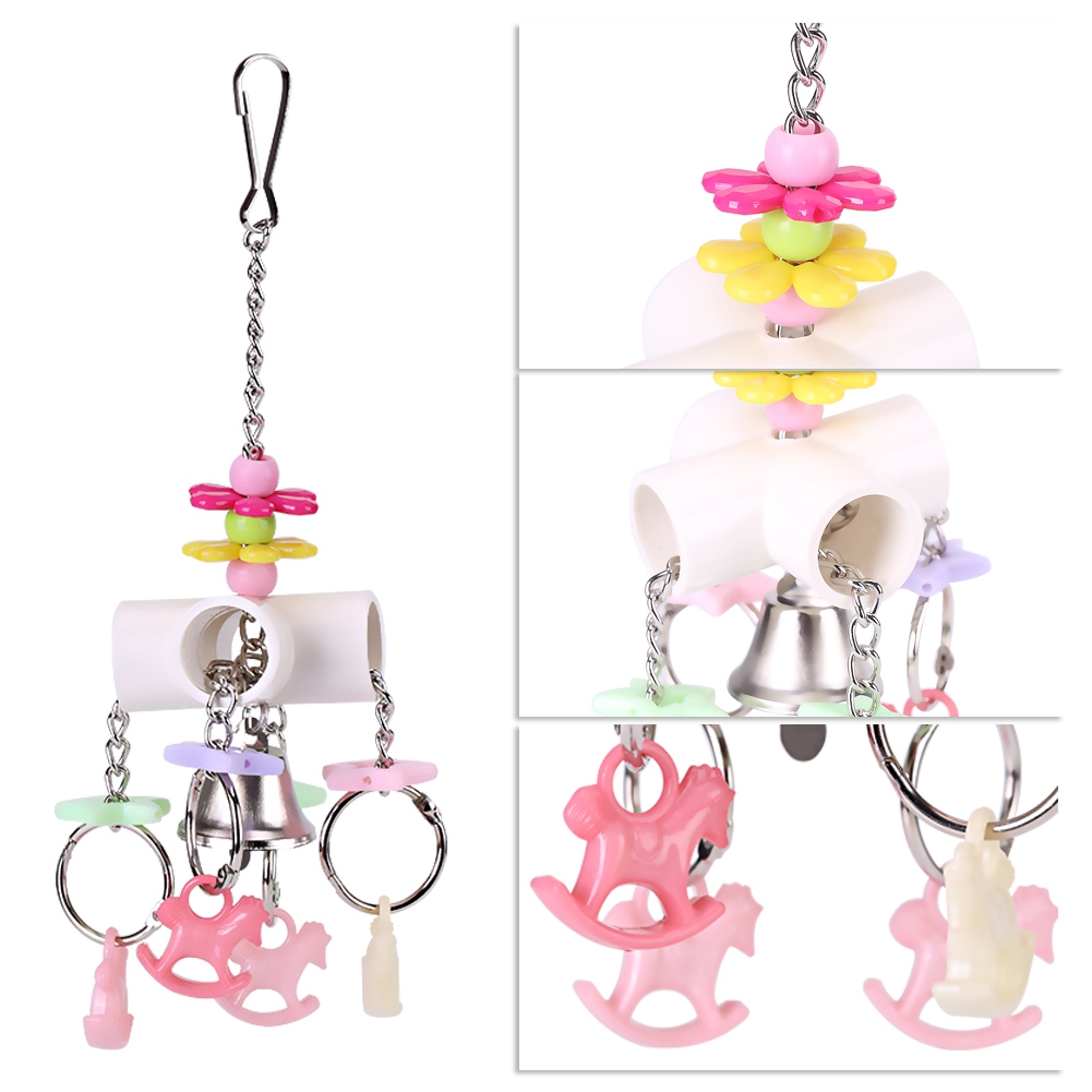 Acrylic Chewing Hanging Toy for Pet, Colorful Bird Cage, Parrot, Budgie, Cockatiel
