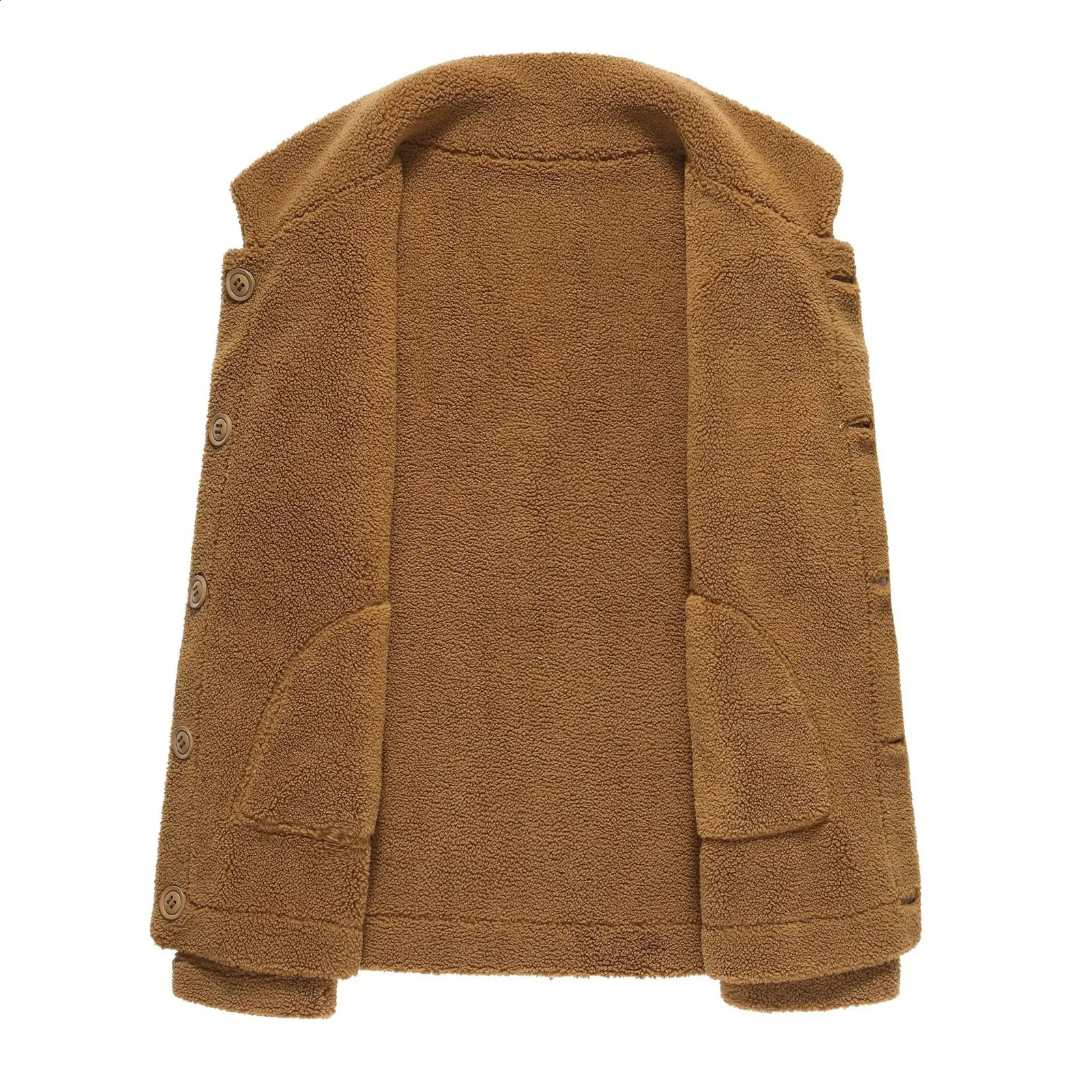 winter mens fur integrated jacket doublesided casual wool warm velvet leather and Coats 5XL 240904