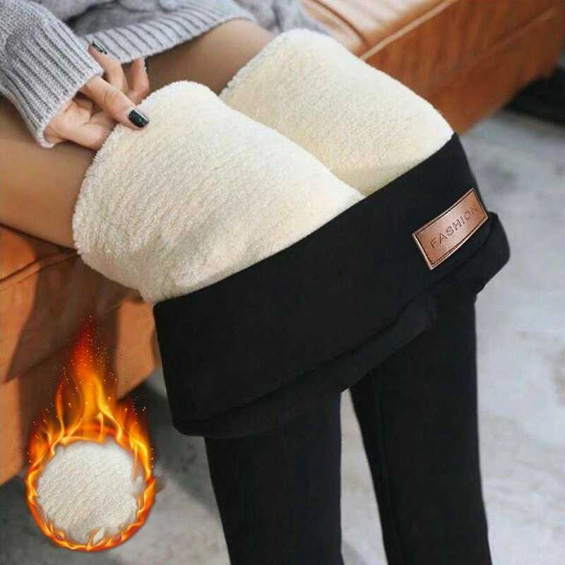 Women Lamb Fleece Legging Seamless High Waist Thick Thermal Legging Fashion Winter Warm Female Tights Insulated Pantalon PantsX240914