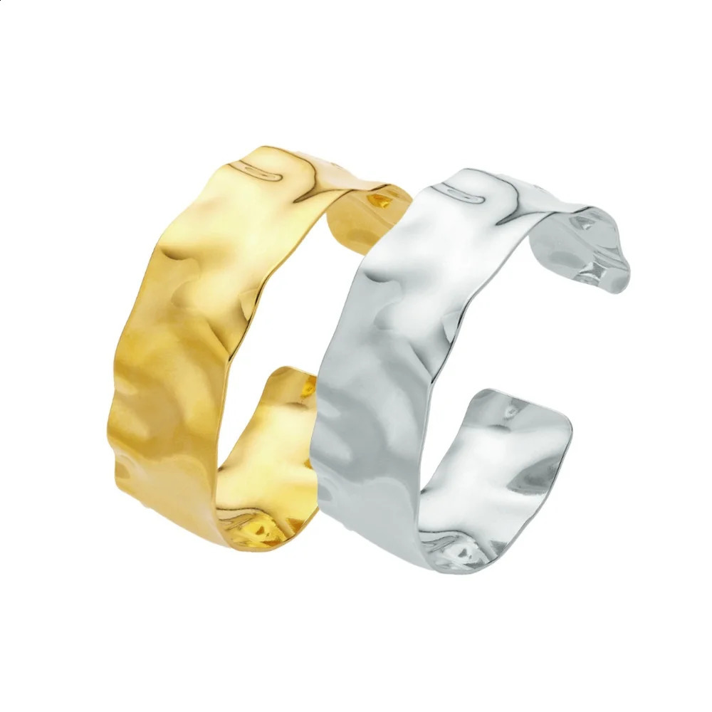 Stainless Steel Luxury Jewelry Waterproof Bracelet Women Gold Plated Bangles 240910