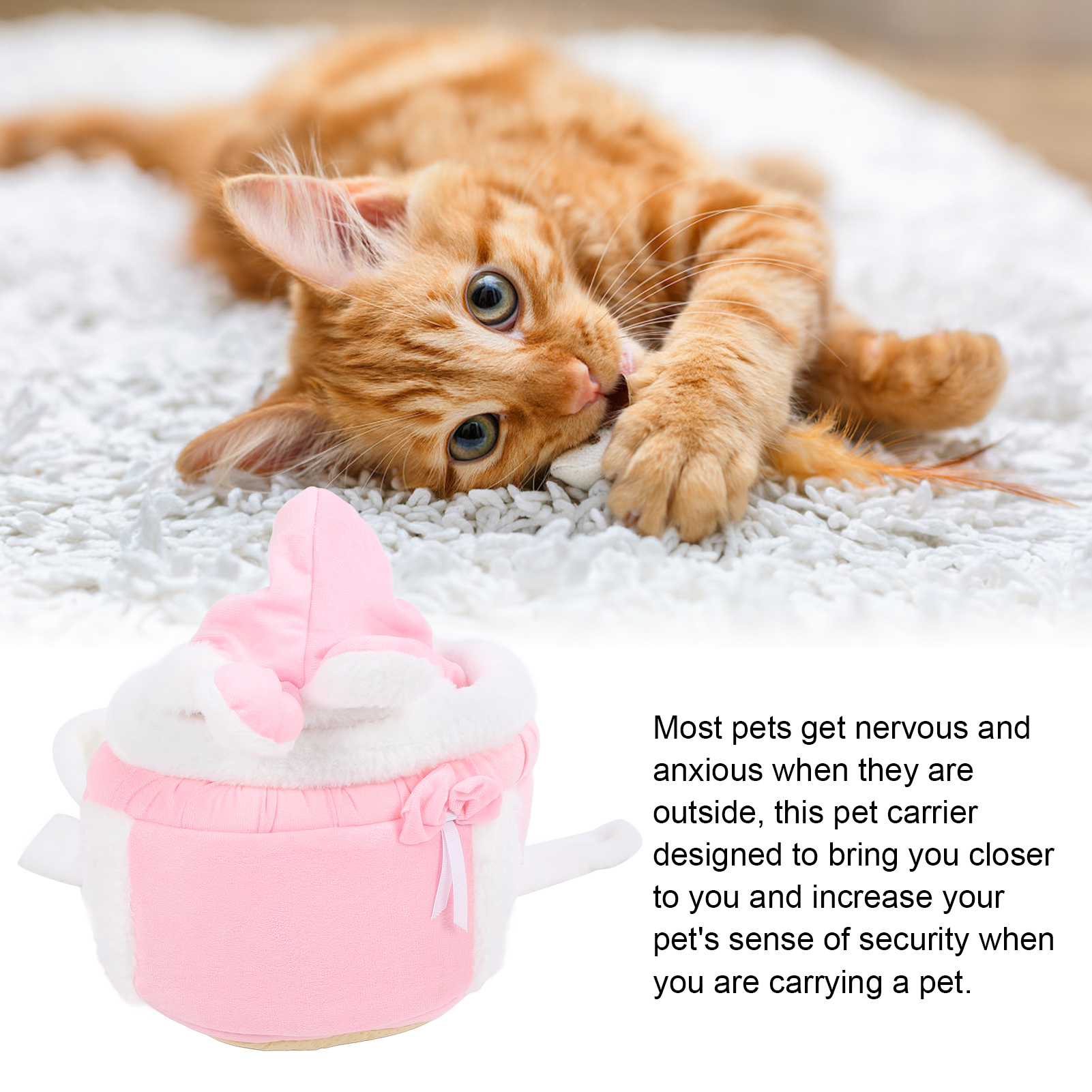 Pet Front Carrier Widen Straps Keep Warm Flannelette Fabric Cats Travel Carrier With Hands Warmer For Small Dogs